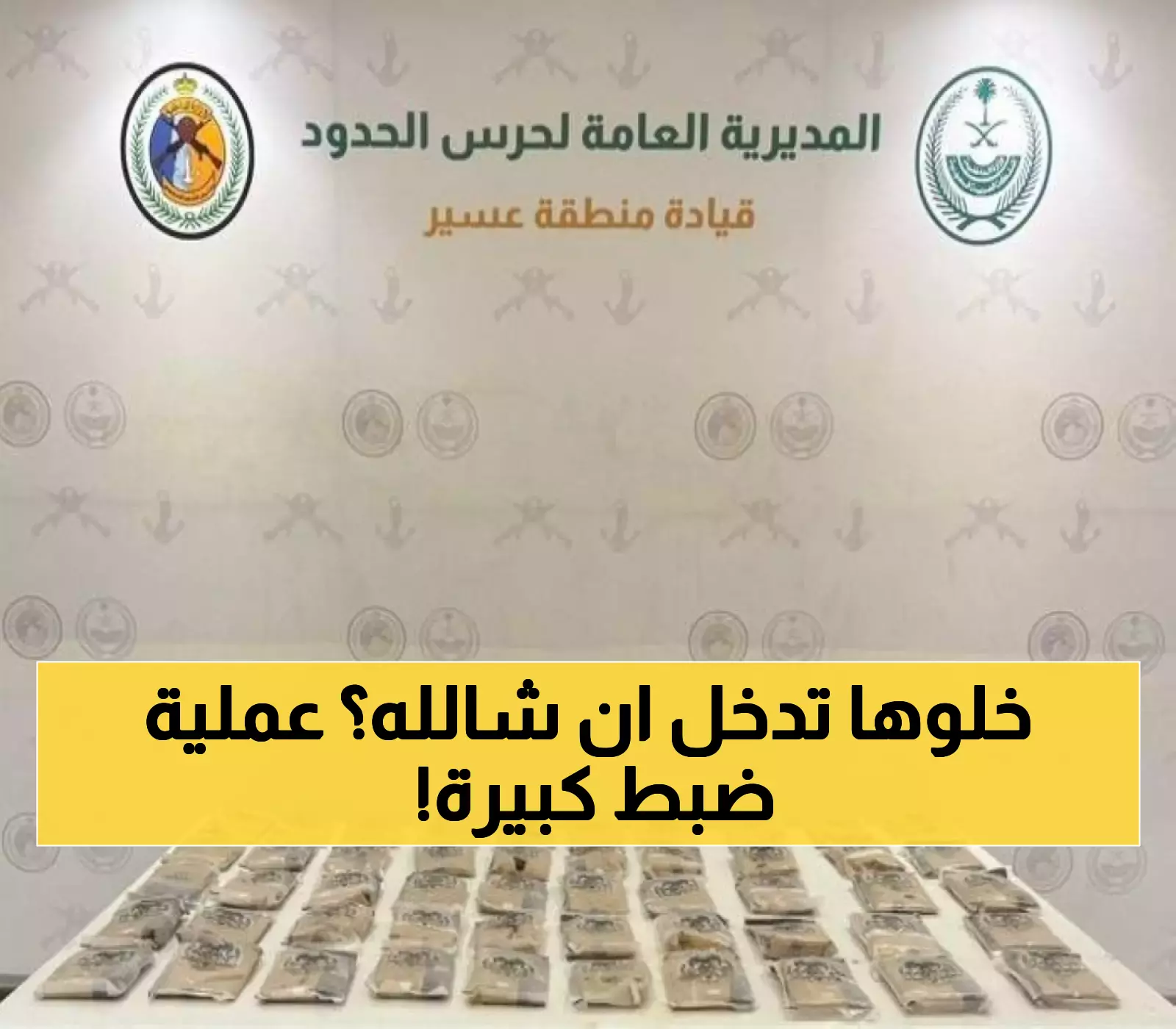 حرس الحدود يحبط تهريب 50 كيلوجرام من المخدرات في عمليات متزامنة عبر 3 مناطق
