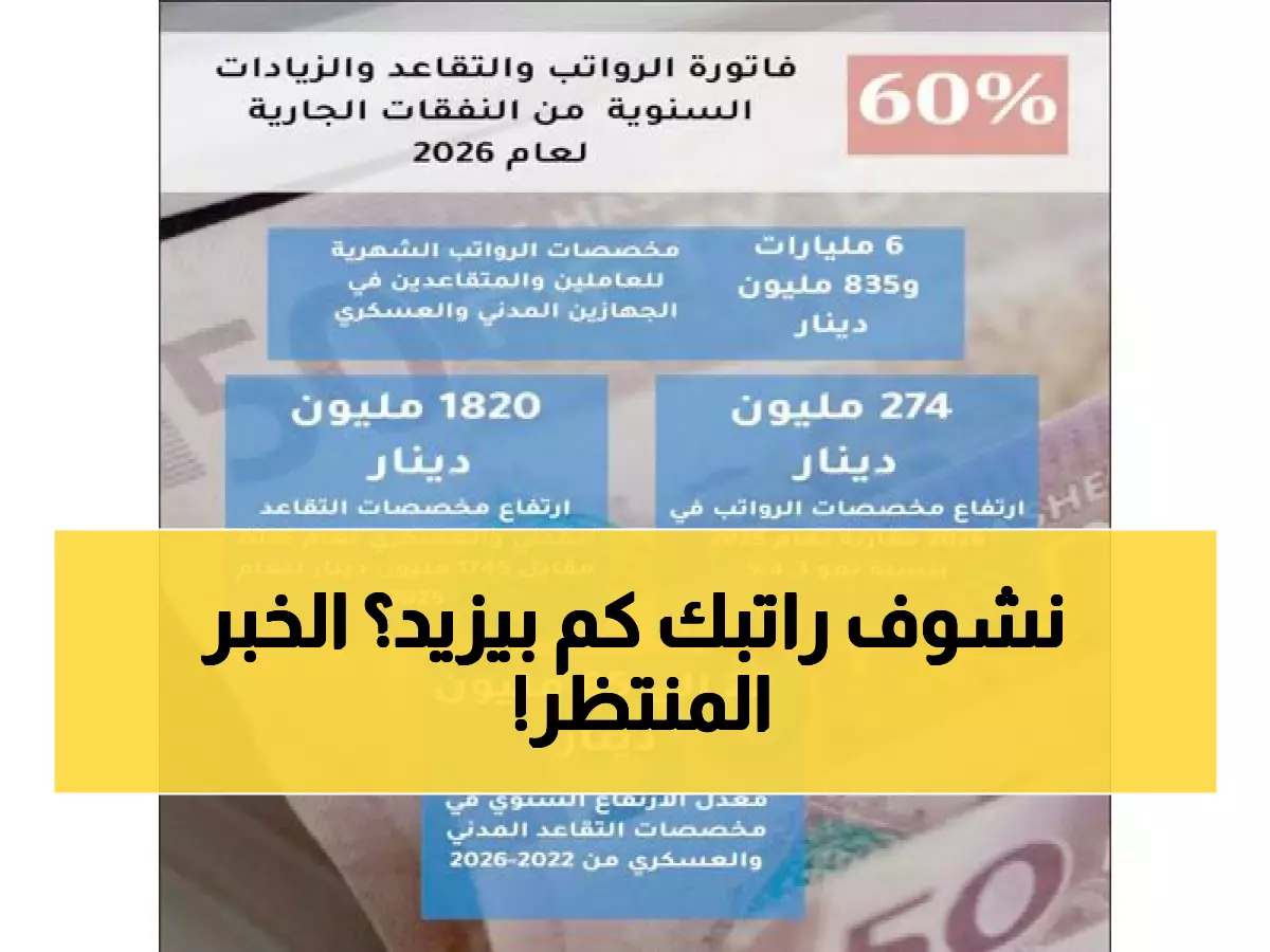 عاجل: الحكومة تضخ 906 ملايين دينار لرفع الرواتب... هل تشهد 2026 نهضة اقتصادية؟
