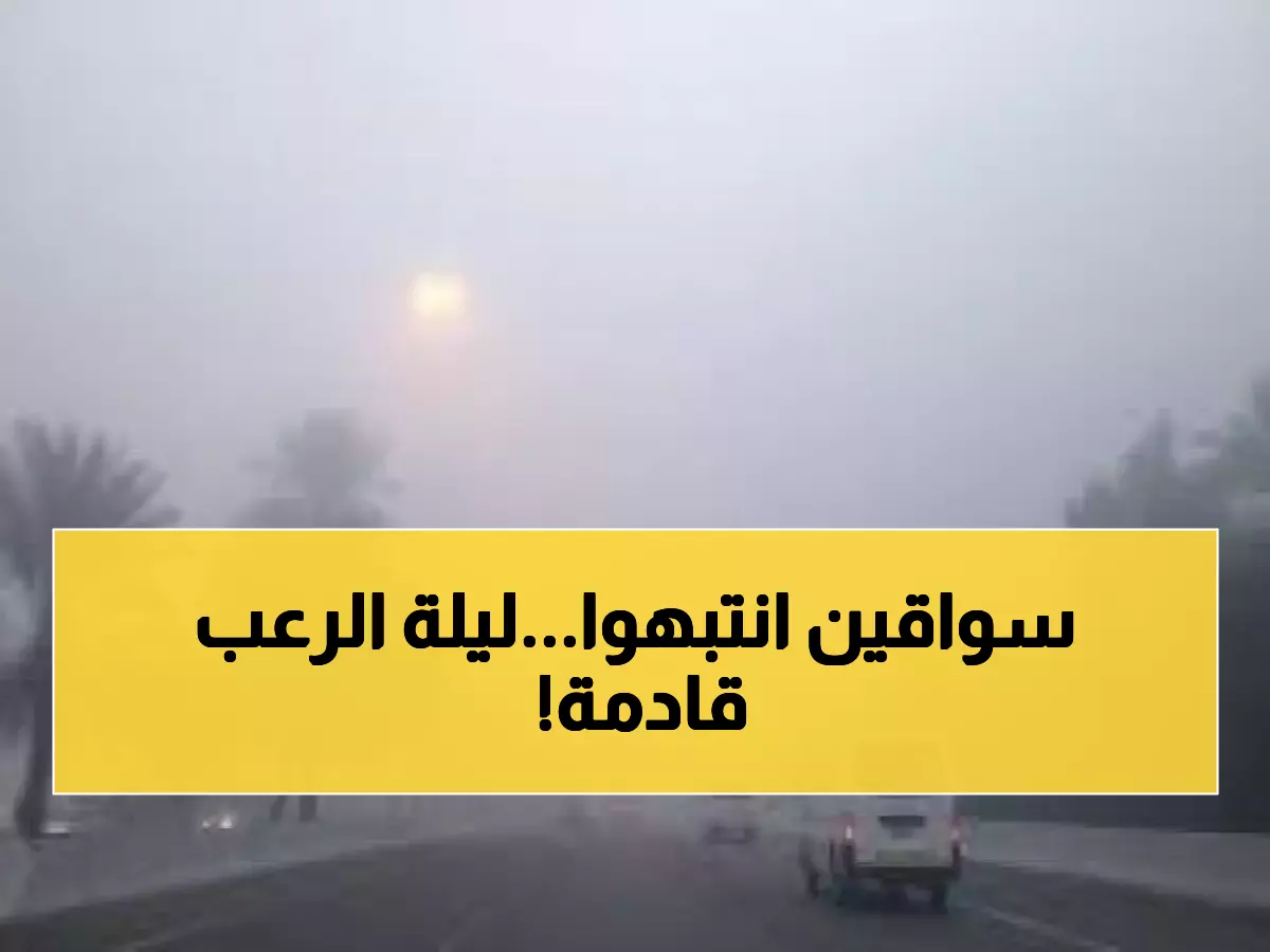 عاجل: الأرصاد تحذر من ضباب كثيف ليل الثلاثاء... خطر على السائقين والرؤية صفر!