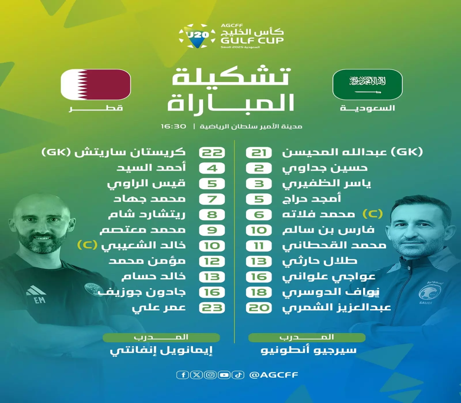 تشكيل المنتخبين للمواجهة المرتقبة