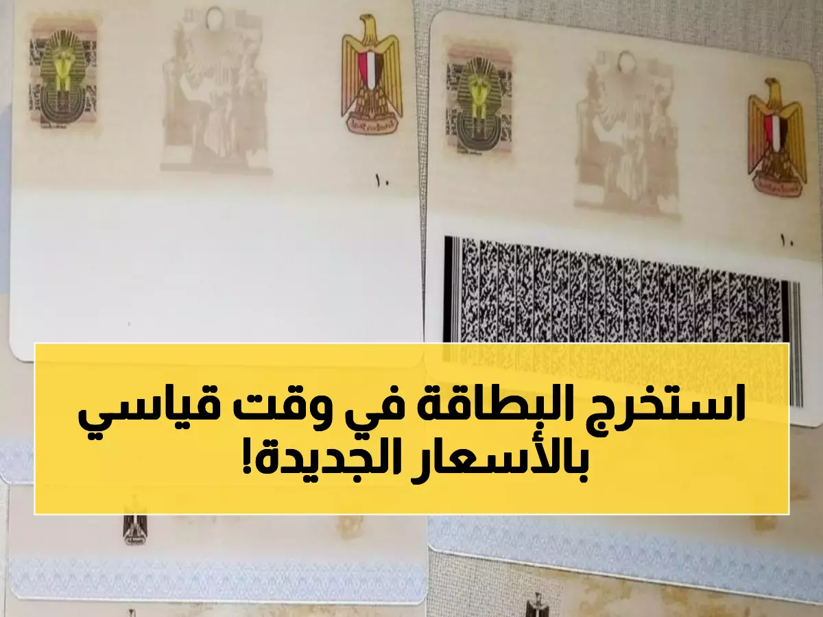 عاجل: بطاقة الرقم القومي في نصف ساعة بـ315 جنيه… وخدمة منزلية بـ615 جنيه!