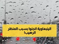 شاهد: أمطار غزيرة تحول ينبع لجنة ساحرة والأهالي في حالة فرح جماعي!