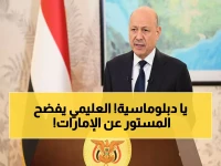 عاجل: العليمي يتهم الإمارات بـ"التمرد العسكري" ويكشف تفاصيل سفينتين محملتين بالأسلحة… قرارات حاسمة خلال ساعات!