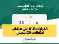 حصراً: وزير الموارد البشرية يُعلن عن 12 حدثاً جديداً في يوم التأسيس 2026… هذا المعلومة الخطيرة ستغير طريقة احتفالك تماماً!