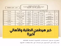 عاجل: وزارة التعليم تكشف موعد إعلان جدول الثانوية العامة 2026... والمفاجأة في التوقيت!