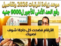 حصري: جدول المرتبات بعد زيادة الأجور 2026 يكشف المستور.. كم سيدخل في حسابك شهرياً؟