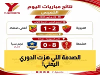 عاجل: العروبة يفاجئ أهلي صنعاء ويتصدر الدوري اليمني… وشعب إب يعصف بشقرة بـ 6 أهداف في الكأس